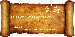 Hutter Szilveszter névjegykártya